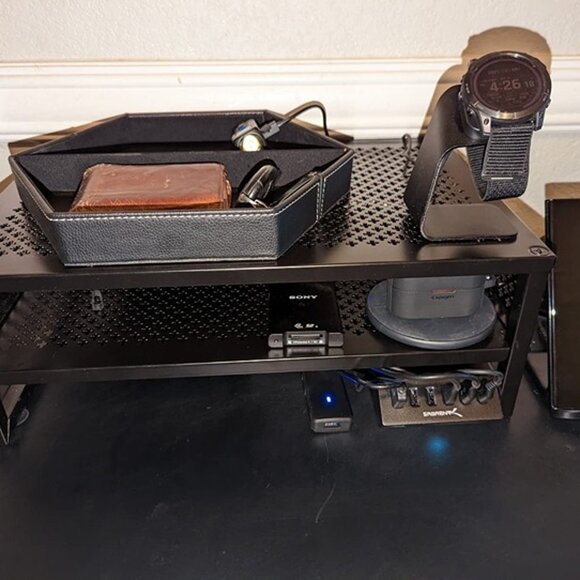 NEW  2 Tier Metal Monitor Stand Monitor riser and Computer Desk Organizer - Picture 9 of 9